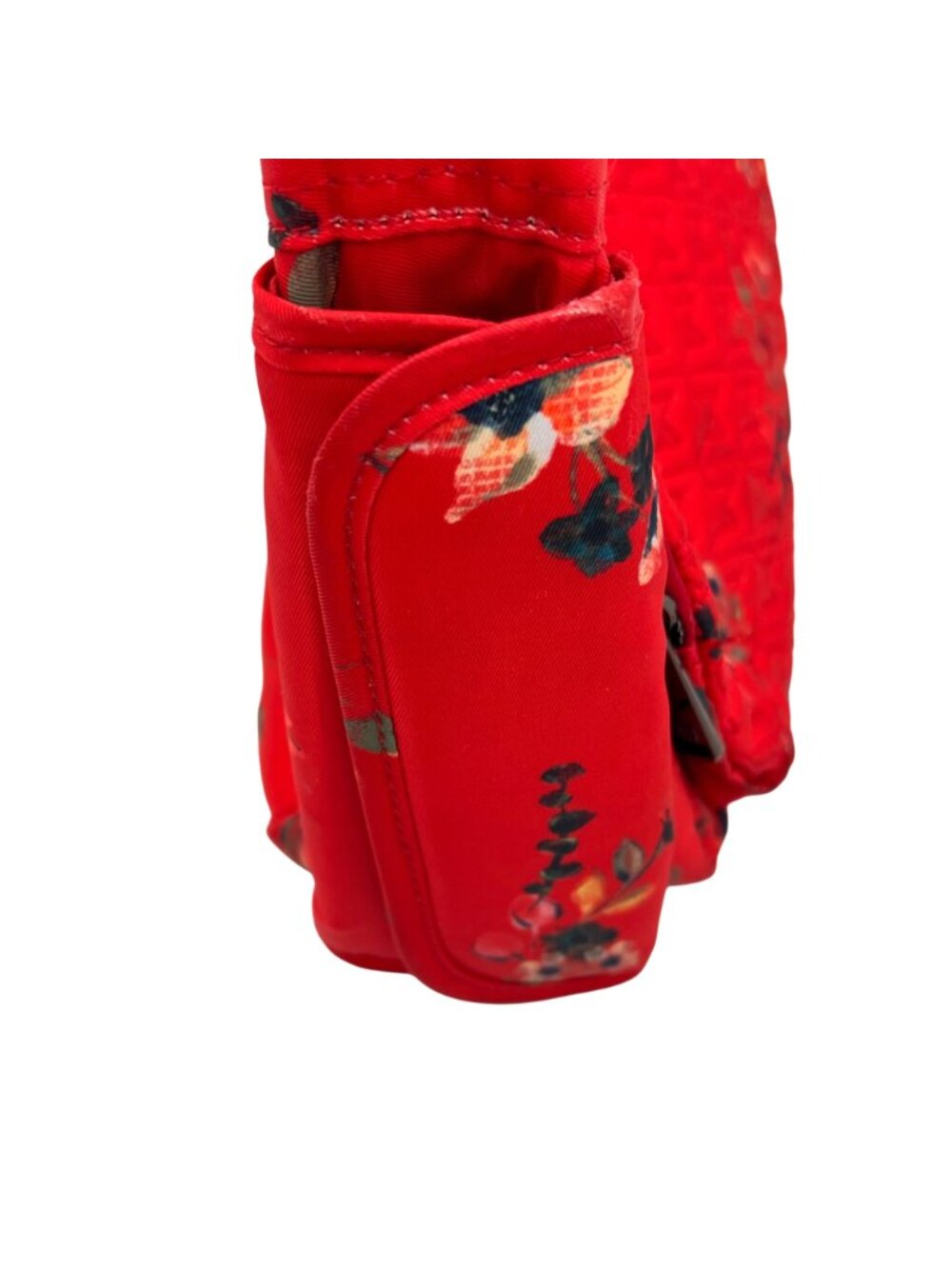 Lug Shimmy Crossbody Bag Adjustable Strap Red Floral Quilted Polyester Key Strap - Picture 5 of 16